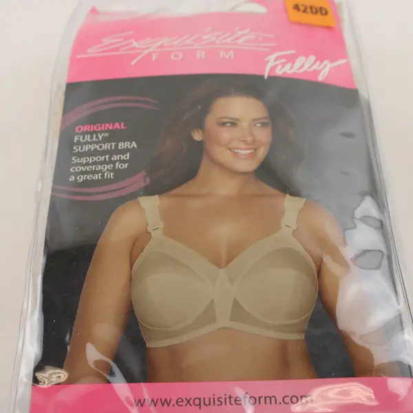 NWT Exquisite Form Women's 42DD Beige 5100532 Wireless Original Full Support Bra