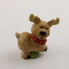Vintage Ceramic Reindeer Figurine Hand-Painted Glazed Collectible Holiday Decor