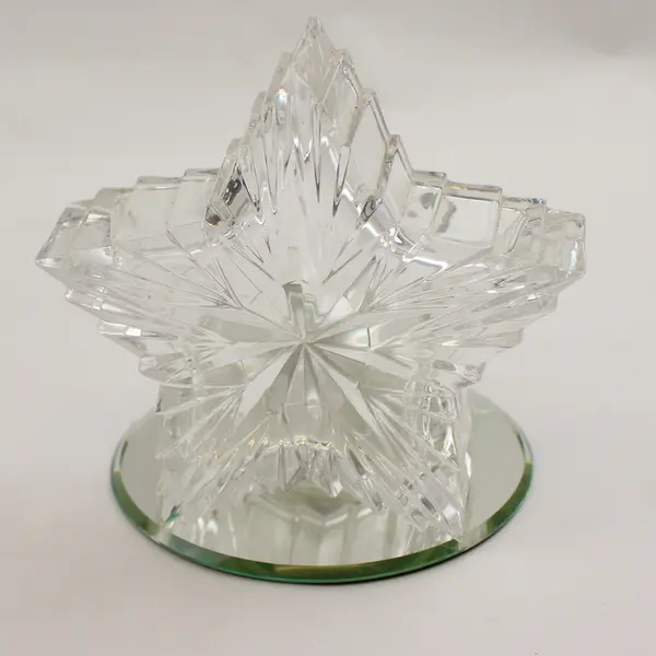 Set of 2 Clear Glass Tealight Holders with Mirrored Bases - Wedding