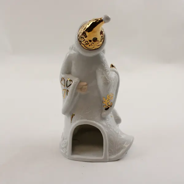 Christmas Ceramic Wizard Tealight Holder Hand-Painted Holiday Decor