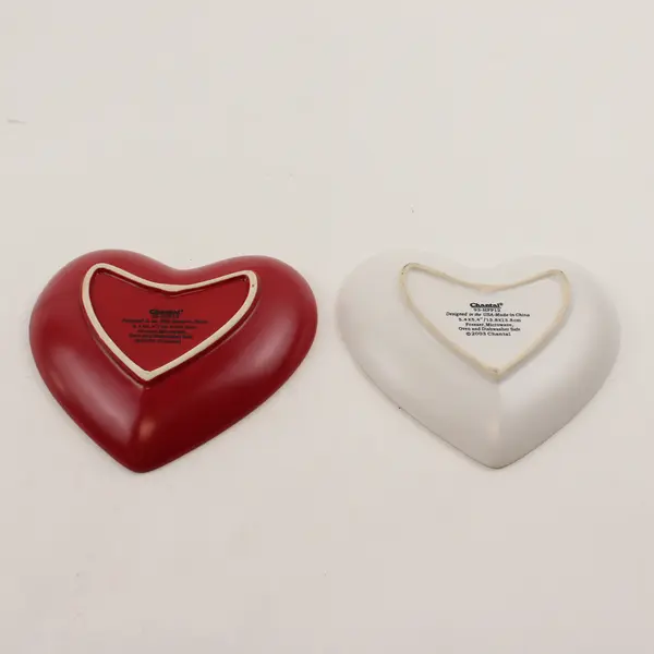 Chantal Heart Shaped Plates White & Red Dessert Set