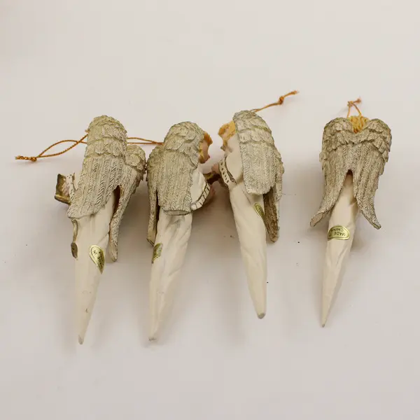 Vintage Set of 4 Angel Icicle Ornaments - Harp Choir Band Winged