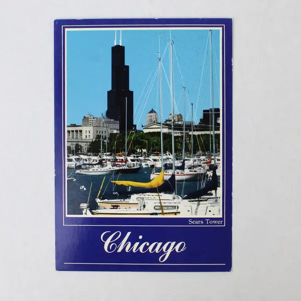 Lot Of 2 Vintage Chicago Downtown Skyline Postcards Sears Tower