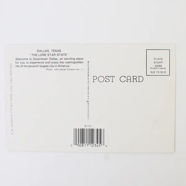 Lot Of 2 Vintage Dallas Texas Downtown Skyline Postcards