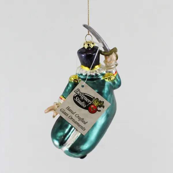 Designers Studio Hand Crafted Flying Santa Glass Ornament 3.75" Broken Piece 