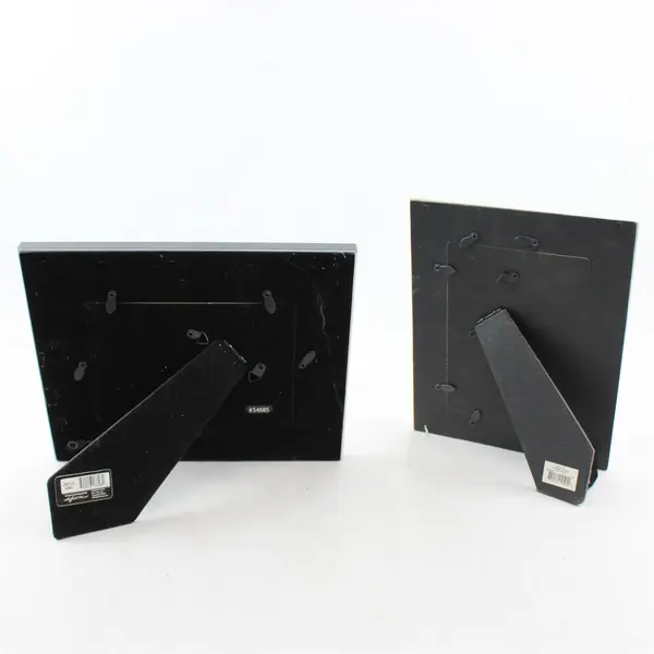 Lot of 2 Wooden 5x7 Picture Frames White & Blue Wall Mount Desk Display