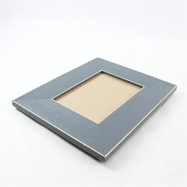 Lot of 2 Wooden 5x7 Picture Frames White & Blue Wall Mount Desk Display