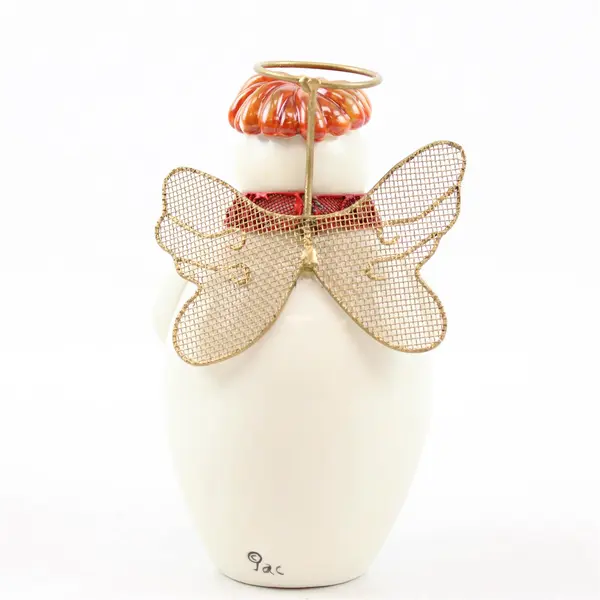 Kurt S Adler 6" Porcelain Angel Snowman Ornament "Jolly Holly-Days" Christmas