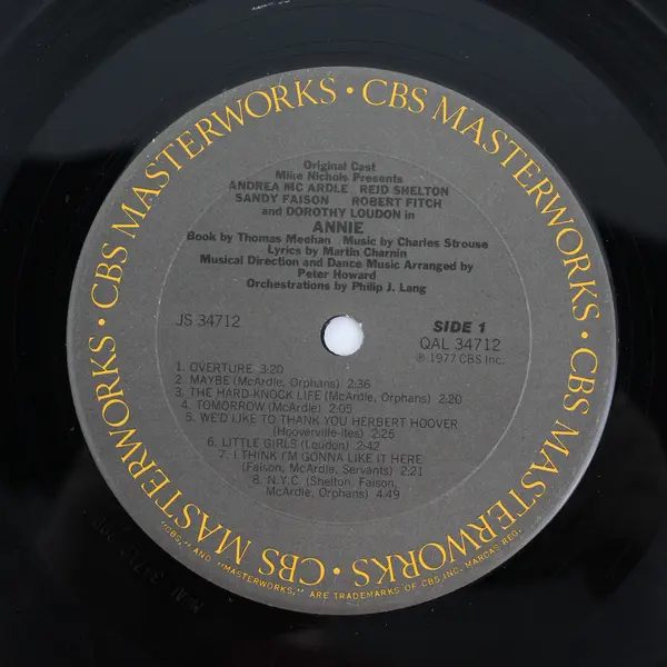 Annie 12" Vinyl Record Original Cast No Sleeve