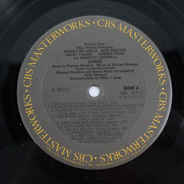 Annie 12" Vinyl Record Original Cast No Sleeve