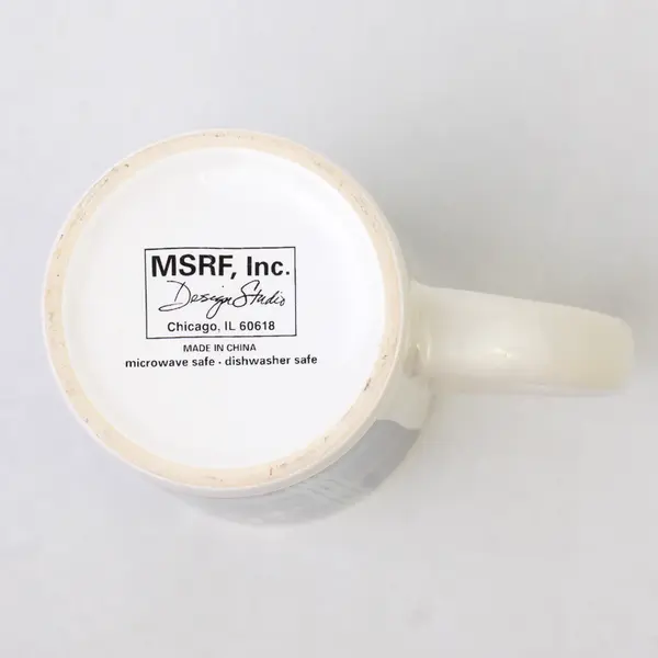 MSRF Inc Design Studio "Dog Dad" Blue/Green Gingham Ceramic Coffee Mug 6.25"