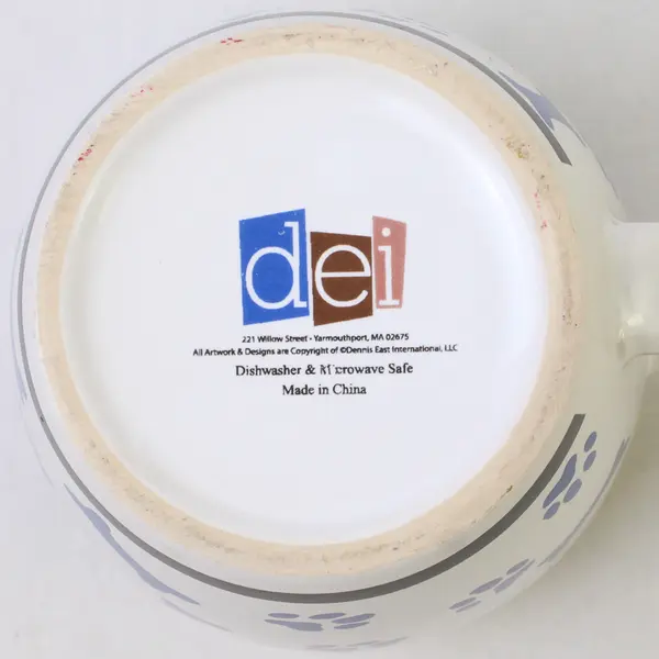 DEI "My Best Friend Is My Dog" Blue On White Large Ceramic Coffee Mug 5.25"