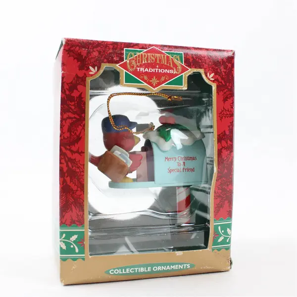 VTG Trim-A-Home Christmas Ornament Bird Mailbox Special Friend NIB