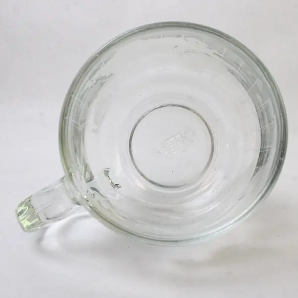 Vintage Nestle Nescafe Etched Clear Glass Globe Mug With Handle 3.25" Tall