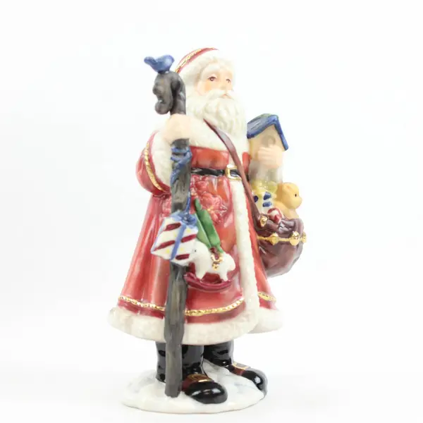 Bavarian Heritage Christmas Cheer Santa w/ Bear Figurine BH1010