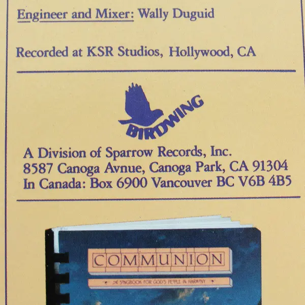  Communion A Sing-A-Long For God's People In Harmony 12" Vinyl Record 