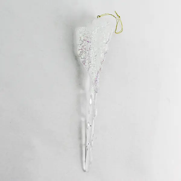 Vintage Angel Icicle Acrylic 8" Tall Hanging Ornament White Embellished VG