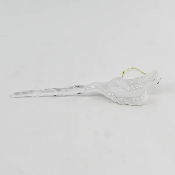 Vintage Angel Icicle Acrylic 8" Tall Hanging Ornament White Embellished VG