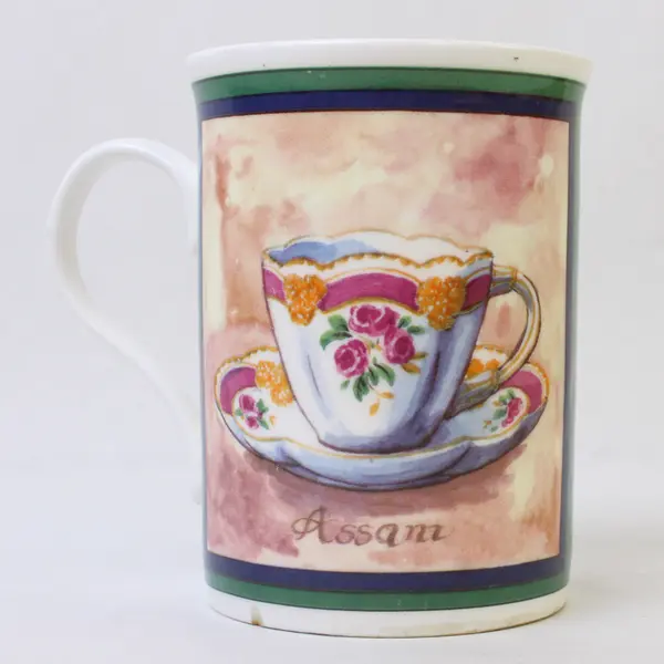 Heirloom Ceramic Teapot/Cup Printed Ceramic Mug With Handle 4.25" Tall