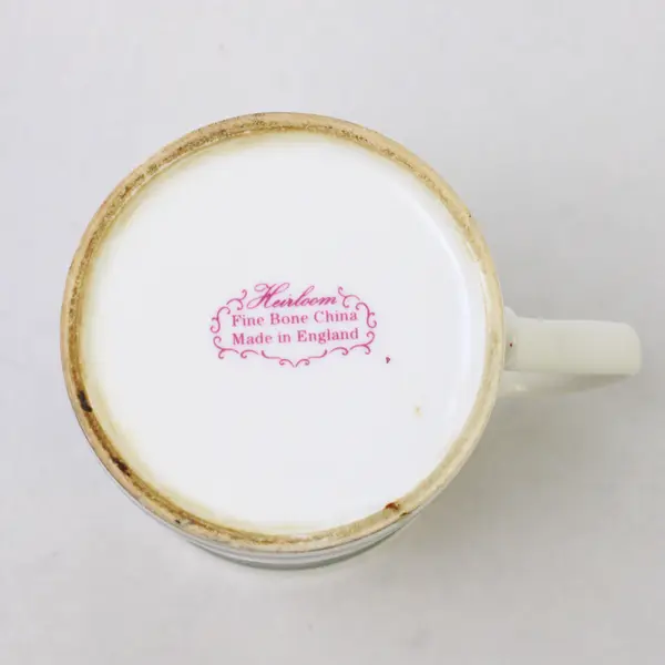 Heirloom Ceramic Teapot/Cup Printed Ceramic Mug With Handle 4.25" Tall