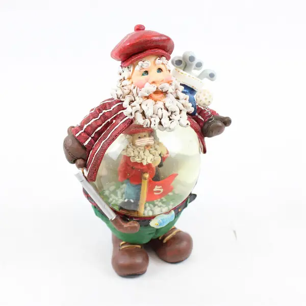 Golf Santa Snow Globe Figurine WB-8092D New Holiday Collectible