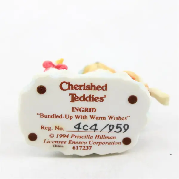 Cherished Teddies INGRID 'Bundled-Up With Warm Wishes' 1994 Figurine New