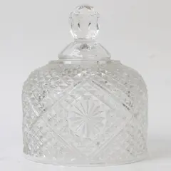 Avon Diamond Point & Daisy Clear Pressed Glass Butter Dish Cloche Lid No Bottom