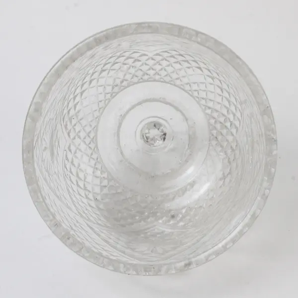 Avon Diamond Point & Daisy Clear Pressed Glass Butter Dish Cloche Lid No Bottom