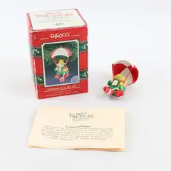 Enesco Christmas Ornament, 1st Paddington Bear, CHRISTMAS is in the AIR, 1991