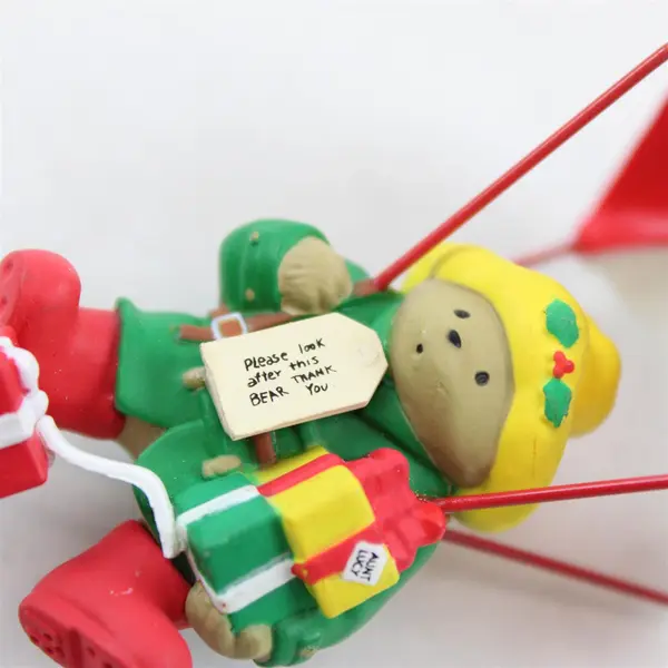 Enesco Christmas Ornament, 1st Paddington Bear, CHRISTMAS is in the AIR, 1991