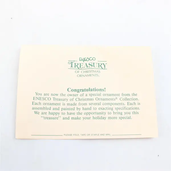 Enesco Christmas Ornament, 1st Paddington Bear, CHRISTMAS is in the AIR, 1991