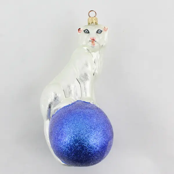 1998 Christopher Radko White Tiger Christmas Ornament 7.5" Siegfried & Roy Coll