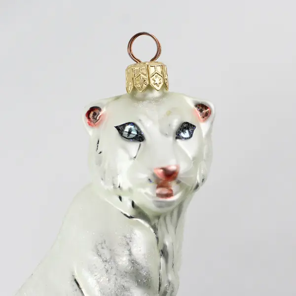 1998 Christopher Radko White Tiger Christmas Ornament 7.5" Siegfried & Roy Coll