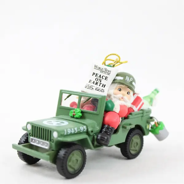 1995 Enesco Treasury "Good Will Toward Men" Chrysler Jeep Christmas Ornament 