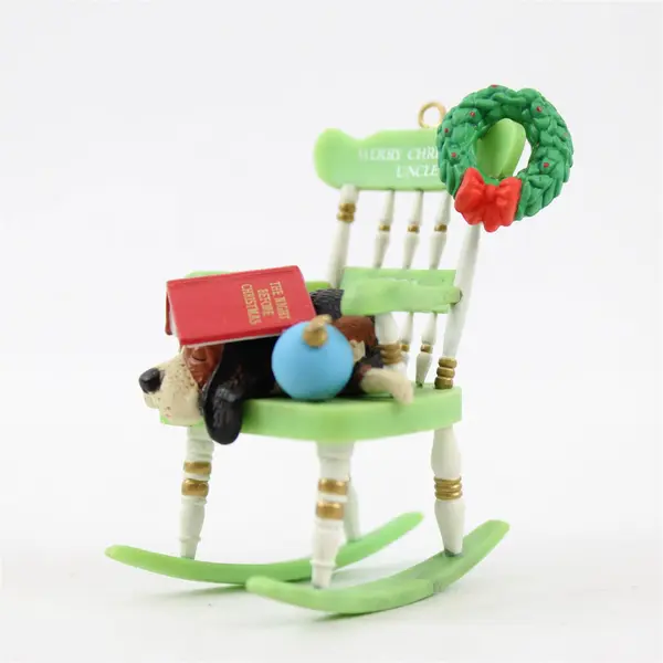 Enesco For a Dog-Gone Great Uncle Dog Rocker Christmas Ornament 5in New