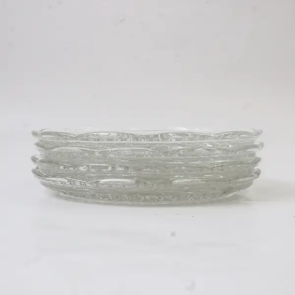 Lot Of 4 Anchor Hocking Wexford Pattern Clear Pressed Glass Bread Plates 6.25"