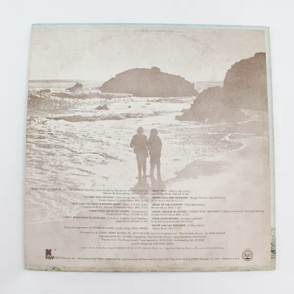 Roger Williams: Summer Of 42  12"   Vinyl Record