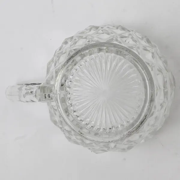 Jeannette Glass Co Cube Pattern Clear Glass Creamer 3" Tall