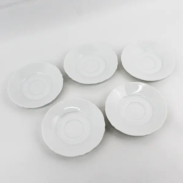 Set of 5 Haviland Limoges Choiseul Blanc Saucers