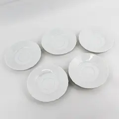 Set of 5 Haviland Limoges Choiseul Blanc Saucers