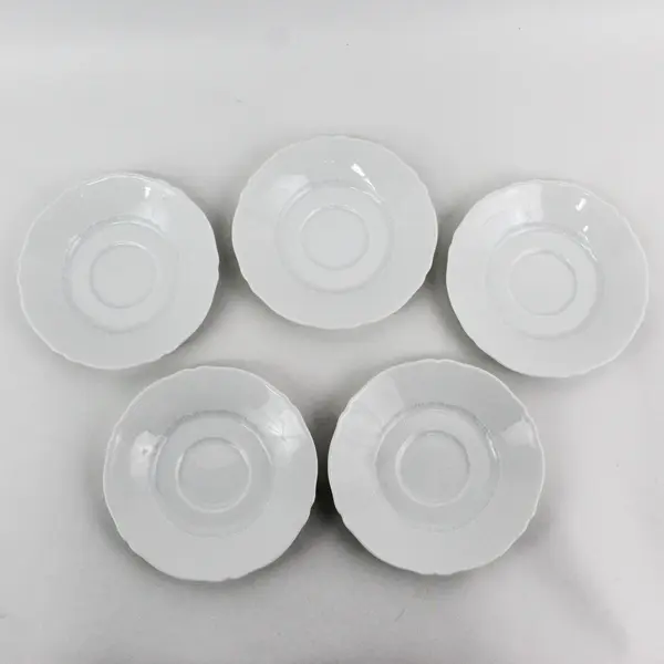 Set of 5 Haviland Limoges Choiseul Blanc Saucers
