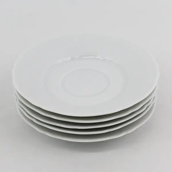 Set of 5 Haviland Limoges Choiseul Blanc Saucers