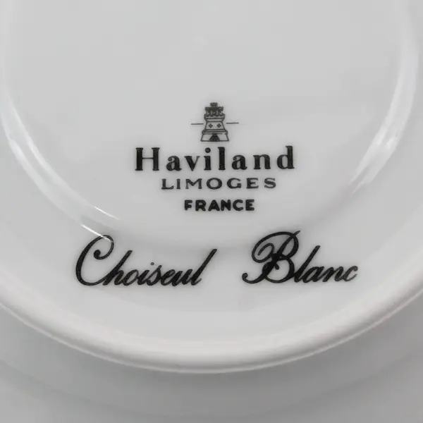 Set of 5 Haviland Limoges Choiseul Blanc Saucers