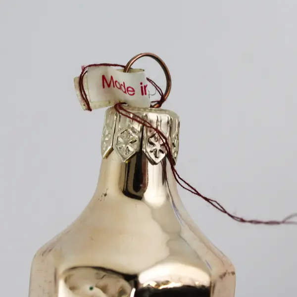 Best Teacher Red & Gold Pencil Christmas Hand Painted Glass Ornament 5.75" Tall 