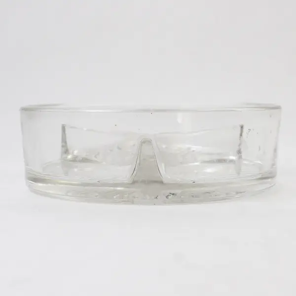 Indiana Glass Company Clear Pressed Glass Three Part Round Relish Dish 5.5"