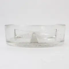 Indiana Glass Company Clear Pressed Glass Three Part Round Relish Dish 5.5"