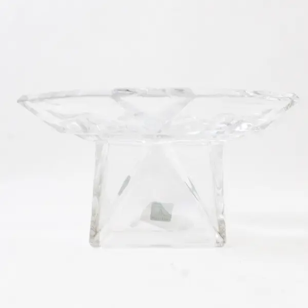PartyLite Iridescent Clear Glass Discover Pillar Candle Holder 4" Tall P8163