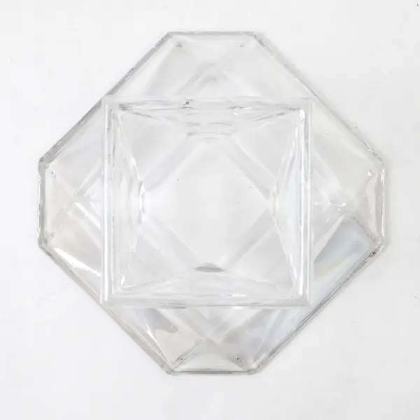 PartyLite Iridescent Clear Glass Discover Pillar Candle Holder 4" Tall P8163