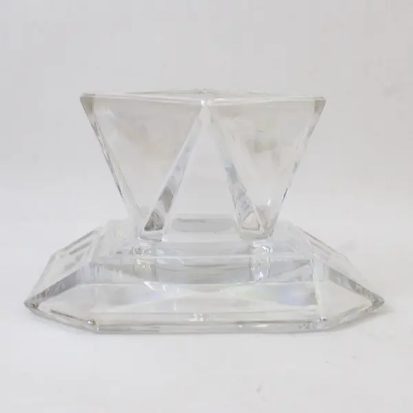 PartyLite Iridescent Clear Glass Discover Pillar Candle Holder 4" Tall P8163