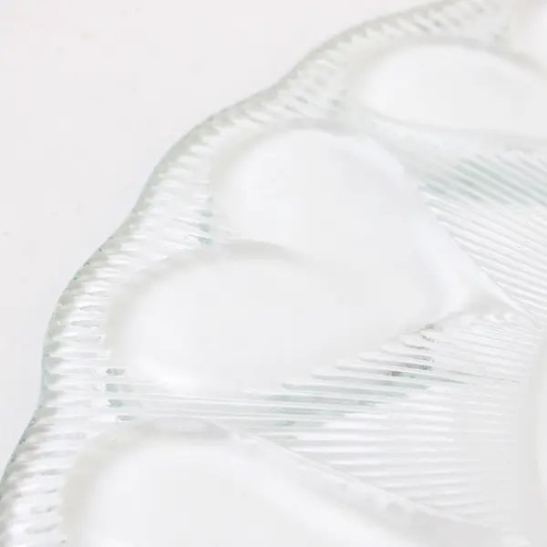 Lot Of 3 Unbranded Heart Design Clear Pressed Glass Round Plates 8.25" Diameter